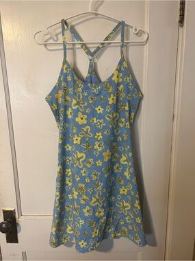 Outdoor Voices Blue Floral One-Piece with Yellow Flowers
